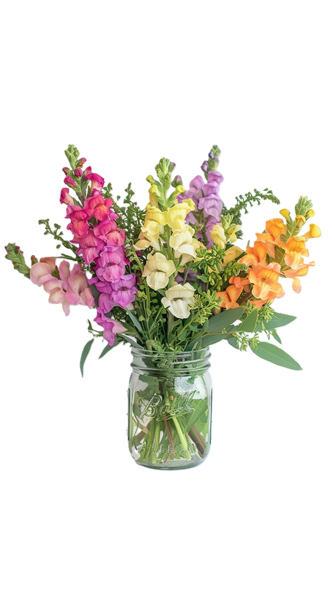 Super Snapdragons In Mason Jar