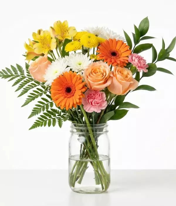 Summer Lovin’ Bouquet in Mason Jar