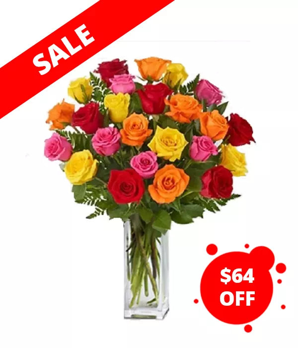Two Dozen Long Stem Assorted Roses