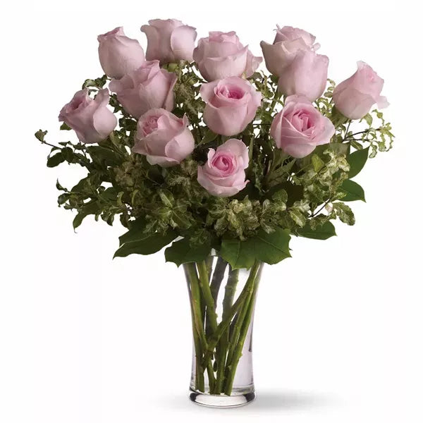 One Dozen Long Stem Pink Roses
