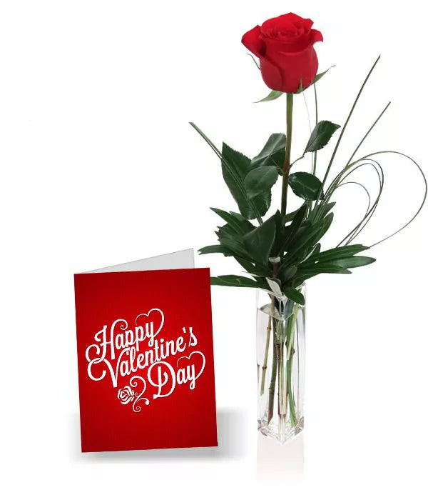 Single Rose & Card