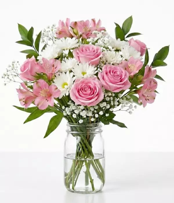 Spring Fling Bouquet in Mason Jar